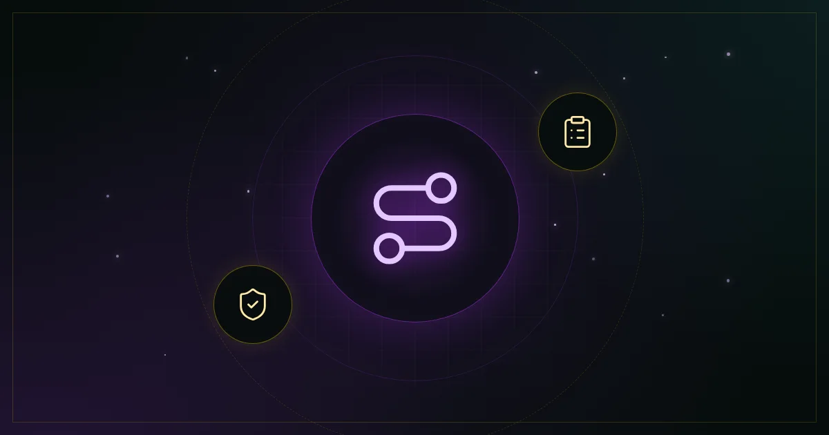Illustration of a winding route with a checklist and a shield